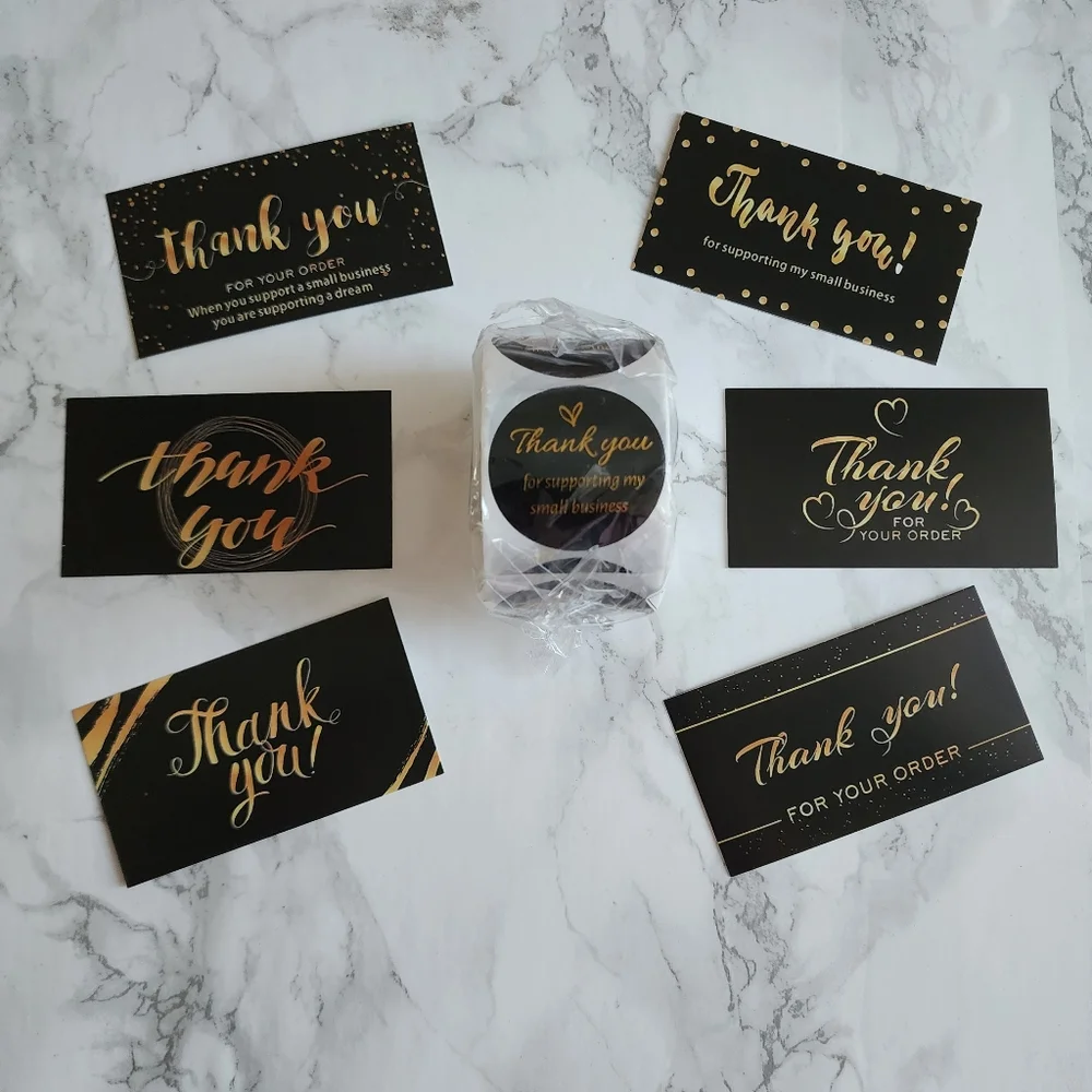 100 Pieces Thank you cards and Stickers Sale